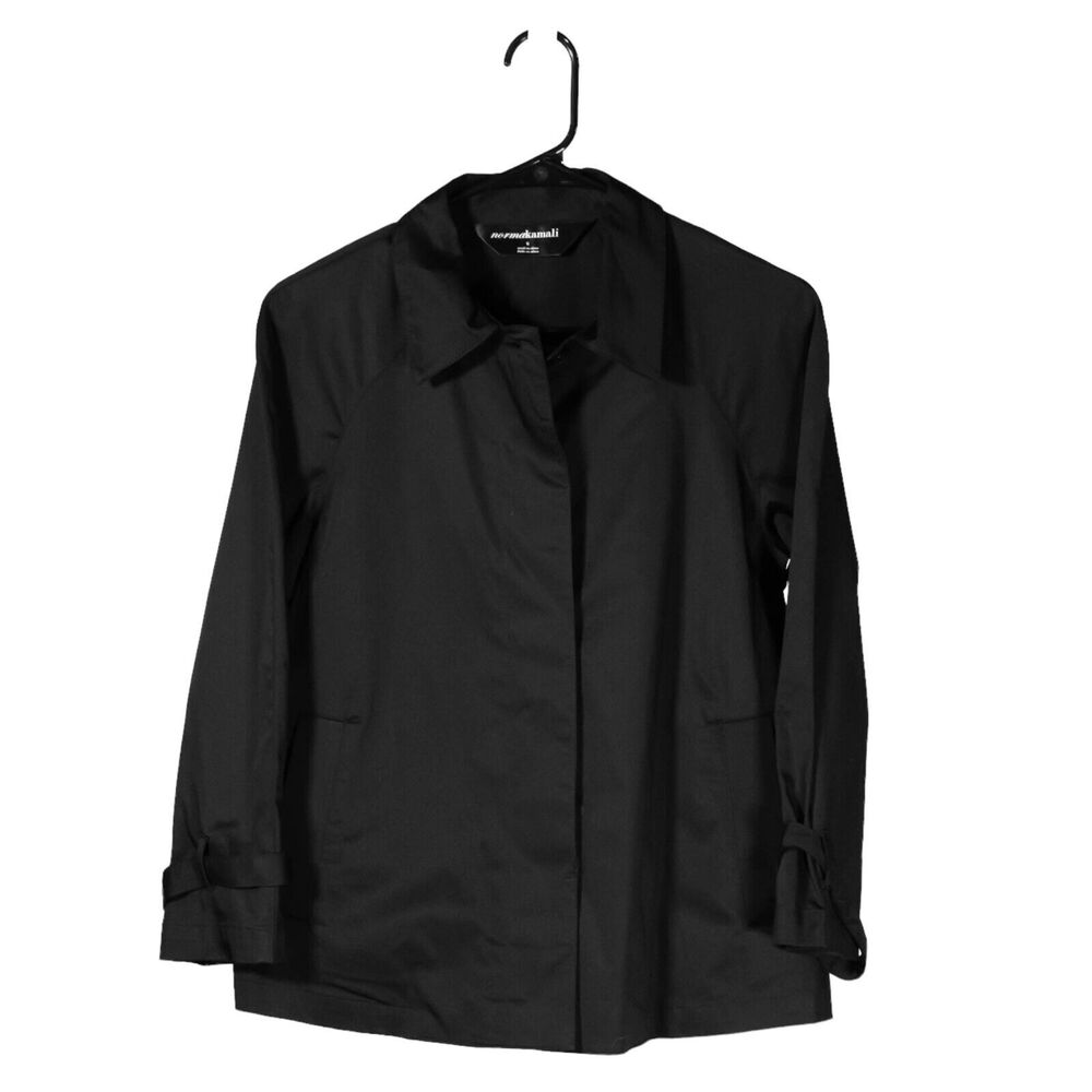 Norma Kamali Women's Jacket Black Button Stretch Pockets Work Blazer Suit Size 6